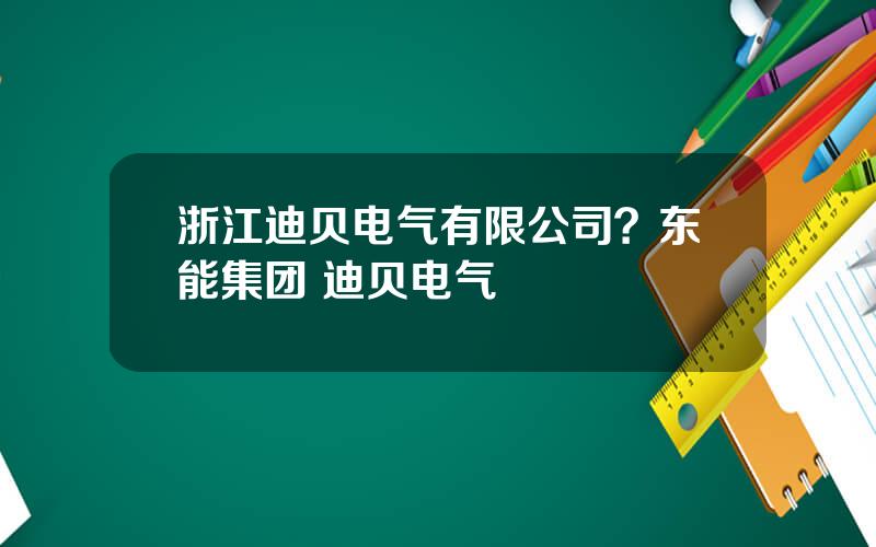 浙江迪贝电气有限公司？东能集团 迪贝电气